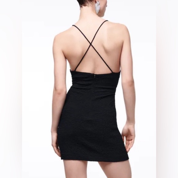 Zara Women’s Textured Draped Mini Dress - Size L - Picture 4 of 9